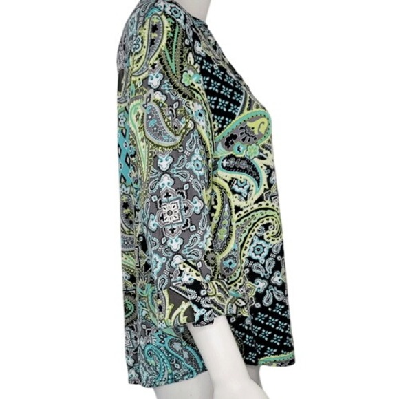 Ruby Rd. Multi Color Lace Up Front‎ Top - Picture 5 of 11